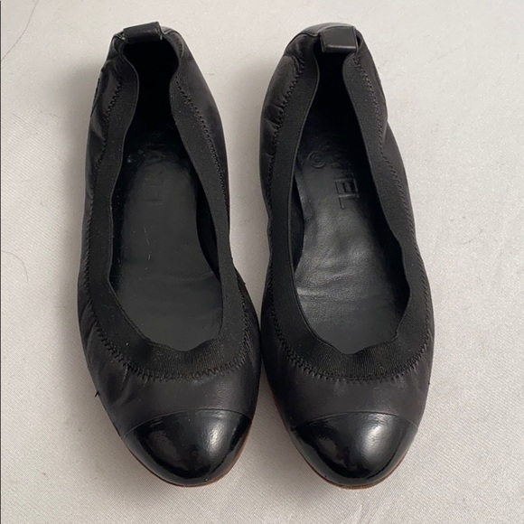 Chanel black classic elastic ballet flats 7 - Picture 2 of 15